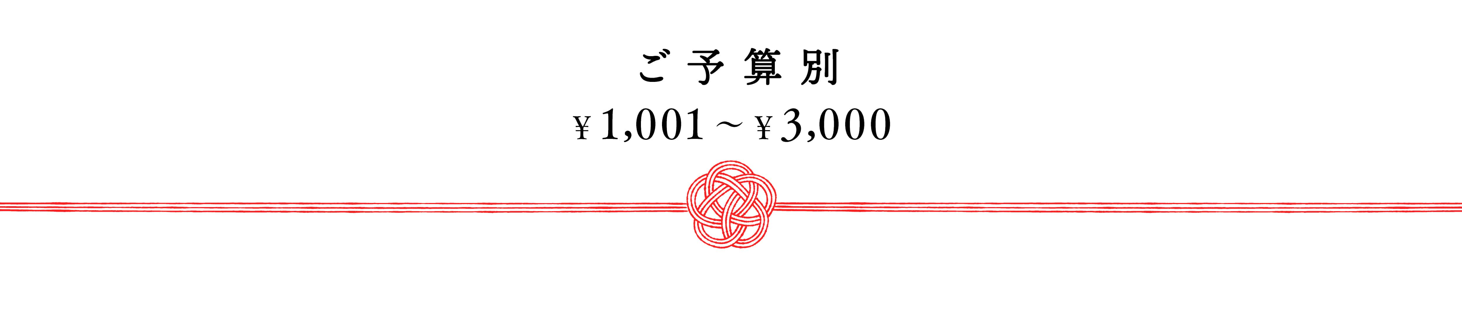 ご予算別￥1,001～￥3,000以内