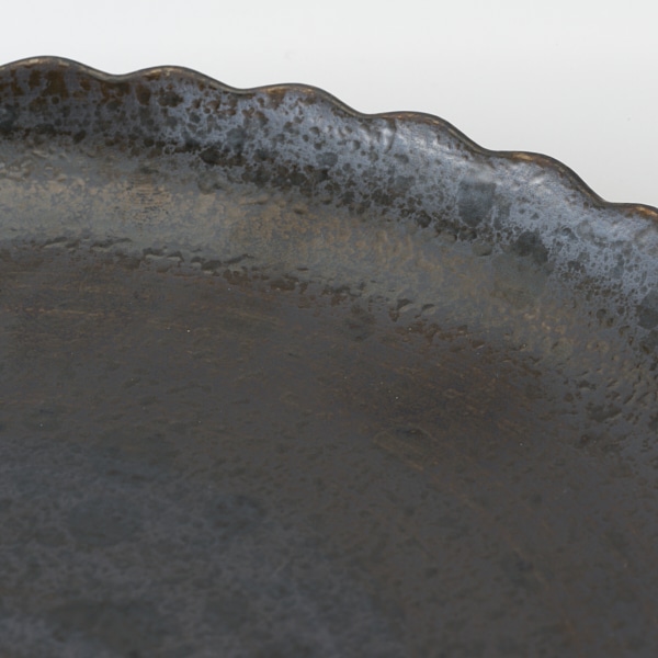 AKOMEYA TOKYO/ 渕波プレート 吹釉黒彩 L