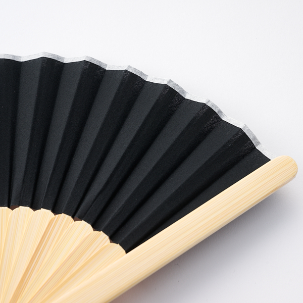 アウトドア扇子 ストラップ ブラック