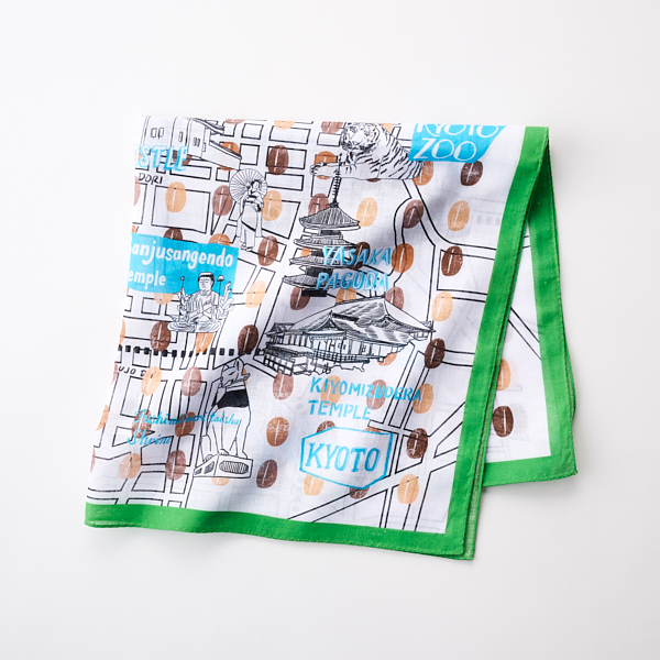 47 Japan Rediscovery ハンカチ 京都府 コーヒー