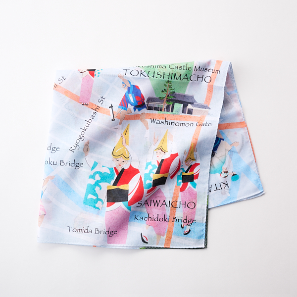 47 Japan Rediscovery ハンカチ 徳島 阿波踊り: ファッション｜AKOMEYA