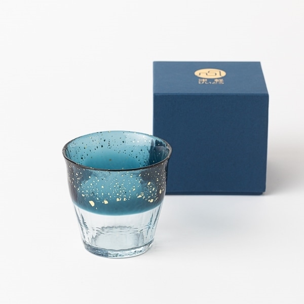 AKOMEYA TOKYO/ 津軽びいどろセット 金彩スモークトップブルー