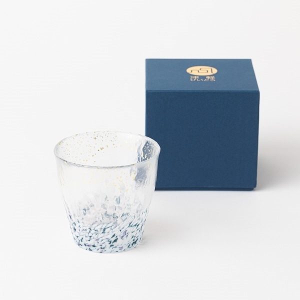 AKOMEYA TOKYO/ 津軽びいどろセット 金彩オパールスモークブルー