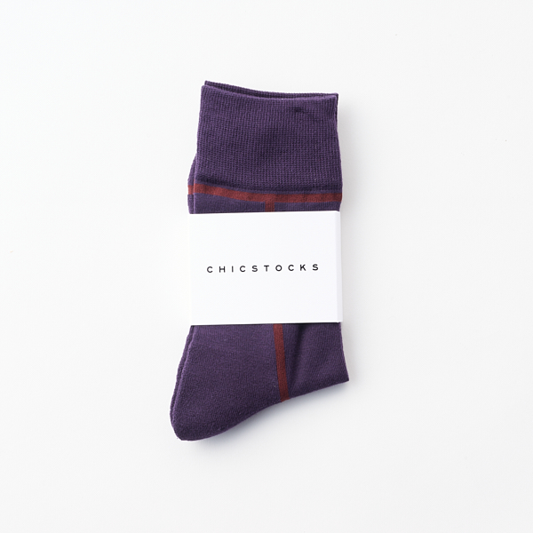 CHICSTOCKS LINE ダークパープル×ボルドー S
