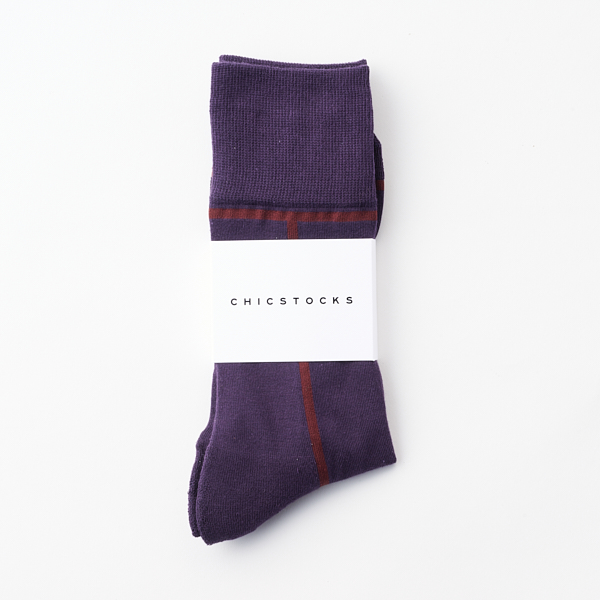 CHICSTOCKS LINE ダークパープル×ボルドー L
