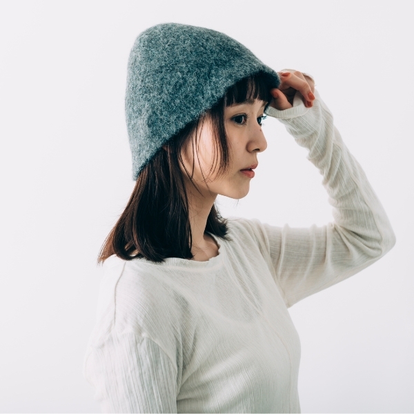 AKOMEYA TOKYO/p cnq riz knit hat グレー(グレー): ファッション