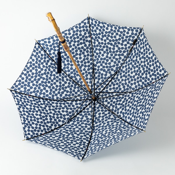 AKOMEYA TOKYO/ 東京洋傘　UVカット 防水 晴雨兼用　日傘　リップルドット　ネイビー
