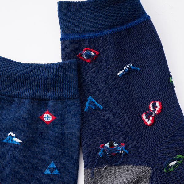 福助×AKOMEYA TOKYO Engimono Socks ネイビー 23-25cm