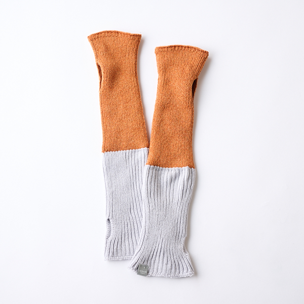 AKOMEYA TOKYO/ ニットアームウォーマー マンダリン×グレー(マンダリン