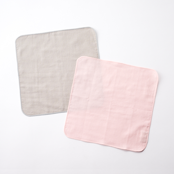 AKOMEYA TOKYO/ 幸せを届けるガーゼハンカチ 2枚組 桜×銀(桜×銀