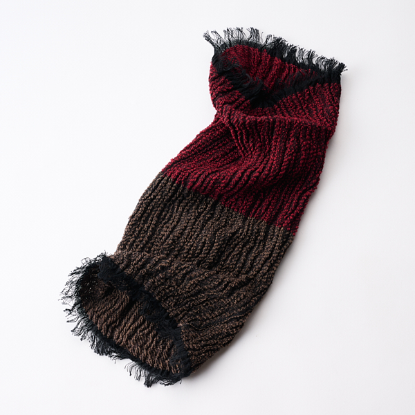 AKOMEYA TOKYO/ 工房織座 ウールネックウォーマー ボルドーレッド