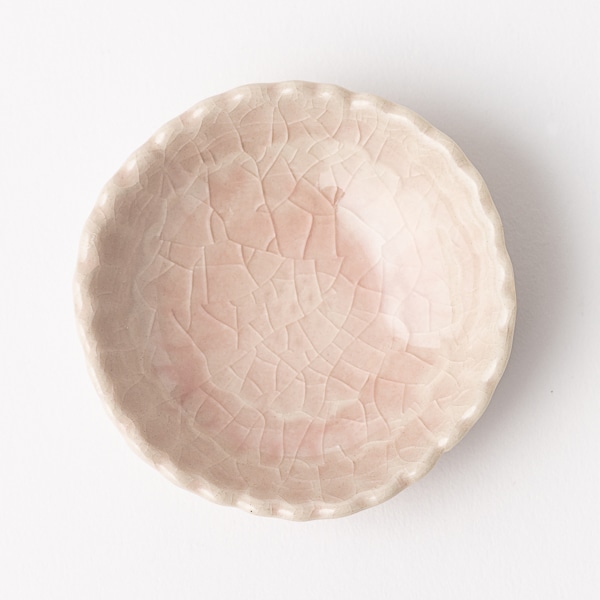 美濃焼/豆皿　２－４０５　牡丹 ピンク