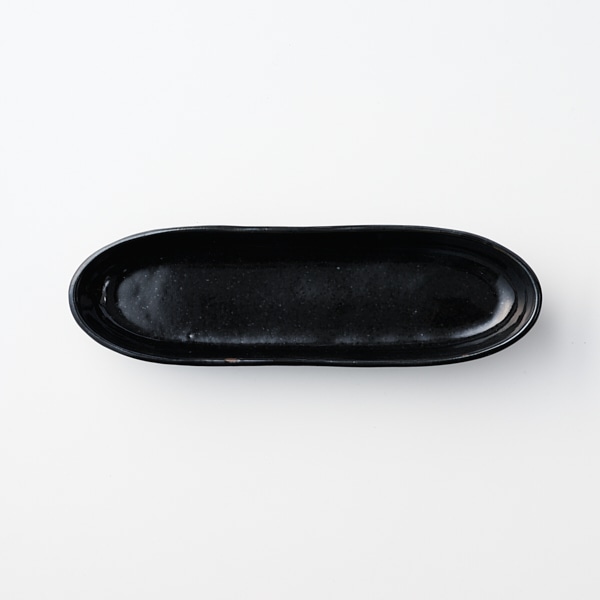美濃焼陶器市 土物トレーオーバル 漆黒