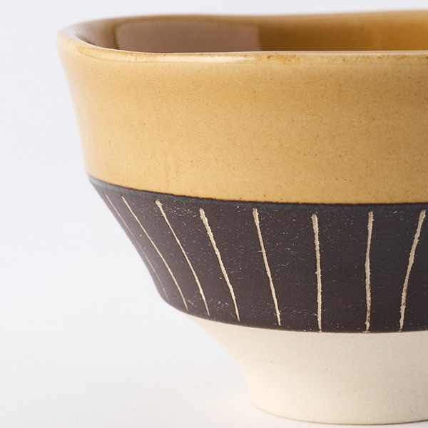 AKOMEYA TOKYO/ 美濃焼 独楽型碗 黄釉