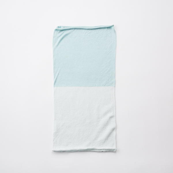 AKOMEYA TOKYO/ シルク×コットン 2tone ネックカバー サックス×ライトブルー