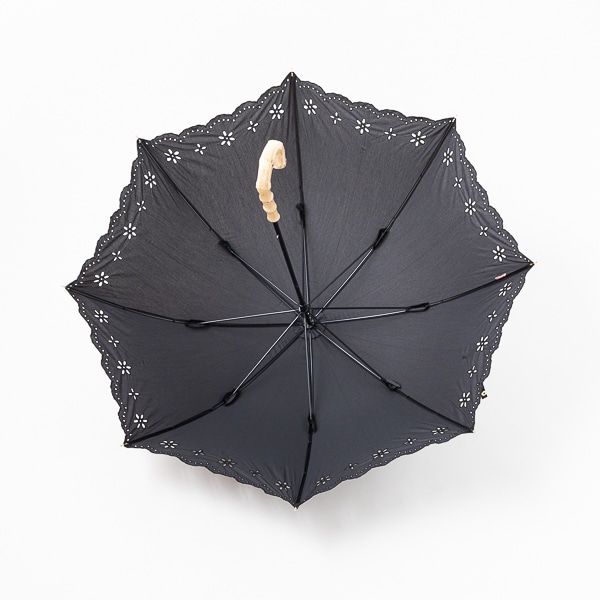 Because 日傘 カットワークレース刺繍 ブラック ブラック ファッション Akomeya Tokyo
