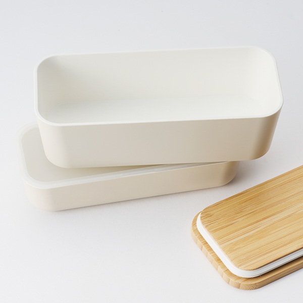 AKOMEYA TOKYO/ 竹蓋の弁当箱 スリム2段型 生成