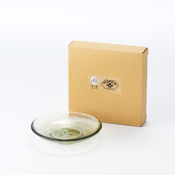 AKOMEYA TOKYO/ 津軽びいどろ ミニプレート 松葉色
