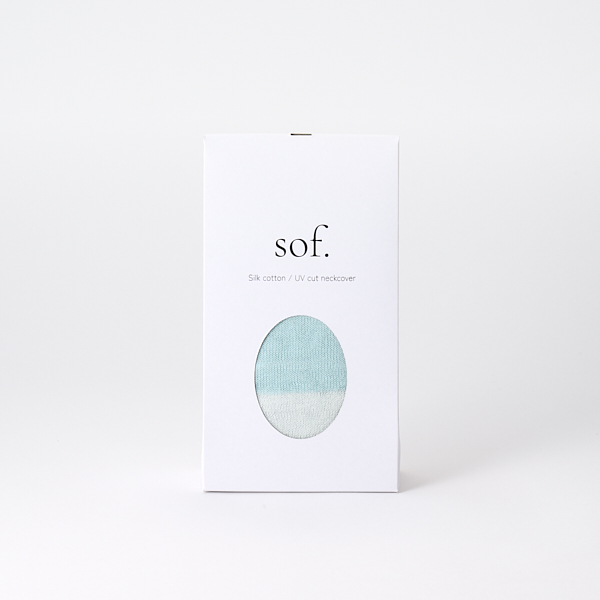 AKOMEYA TOKYO/ シルク×コットン 2tone ネックカバー サックス×ライトブルー