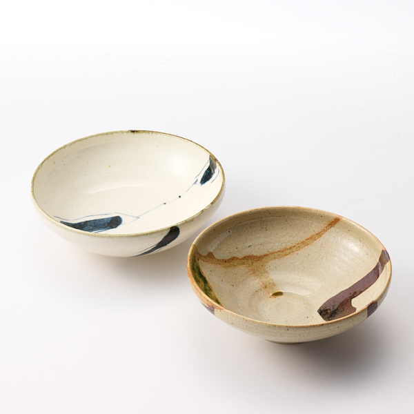 AKOMEYA TOKYO/ 南窯 織部楽描 丸平鉢