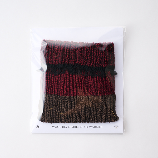 AKOMEYA TOKYO/ 工房織座 ウールネックウォーマー ボルドーレッド