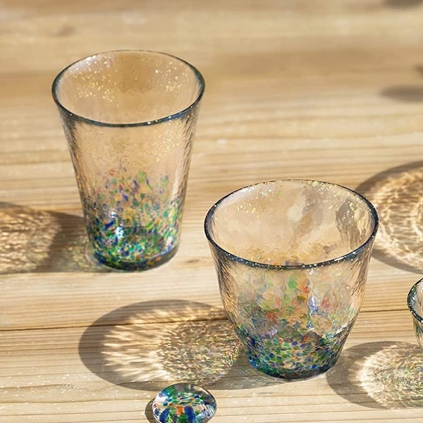 津軽びいどろ まつり金彩 タンブラー ブルー タンブラー 食器 Akomeya Tokyo