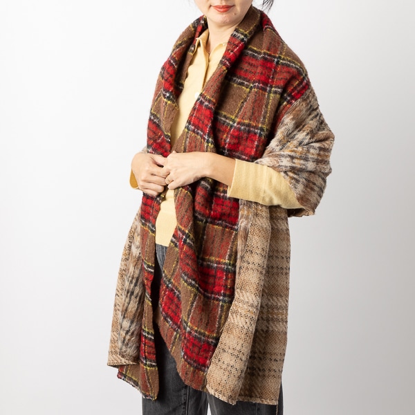Nine Tailor/ Kalan Stole Brown×Red(Brown×Red): ファッション