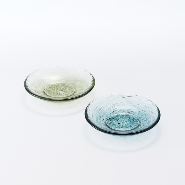 AKOMEYA TOKYO/ 津軽びいどろ ミニプレート 藍鼠