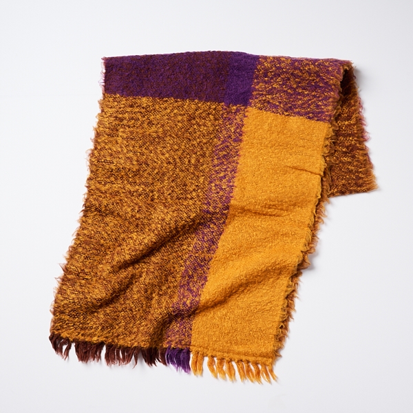 AKOMEYA TOKYO/工房織座 BRUSHED COTTON SNOOD イエロー×パープル