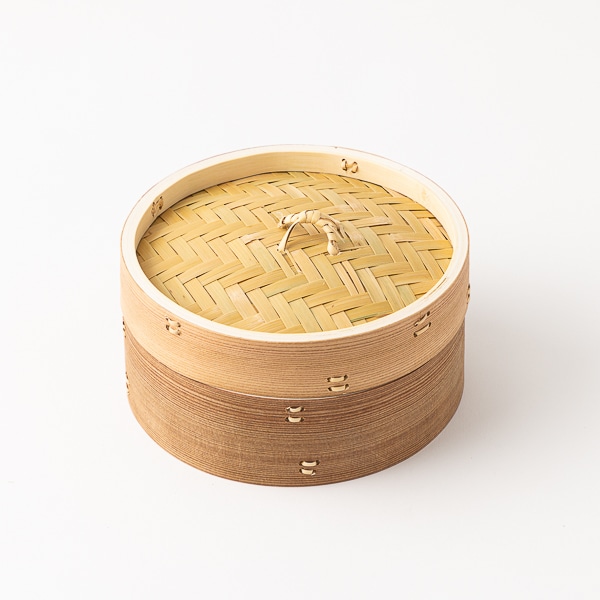渡辺竹清作 線磨き四ツ目文庫（網代）（Japanese bamboo art by