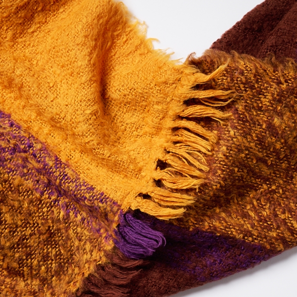 AKOMEYA TOKYO/工房織座 BRUSHED COTTON SNOOD イエロー×パープル