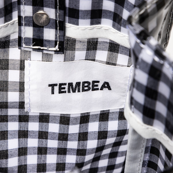 TEMBEA/PAPER TOTE SMALL GINGHAM BLACK