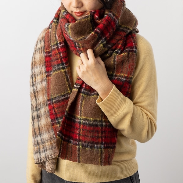 Nine Tailor/ Kalan Stole Brown×Red(Brown×Red): ファッション