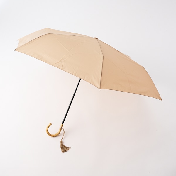 Because 折りたたみ晴雨兼用傘 プレーンカラー ベージュ