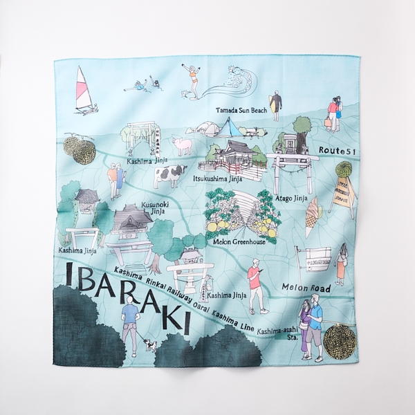 47 Japan Rediscovery ハンカチ 茨城 メロン