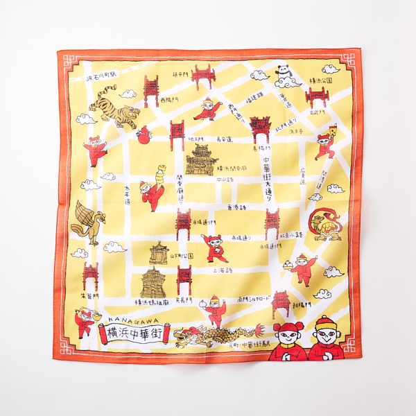 47 Japan Rediscovery ハンカチ 神奈川 横浜中華街
