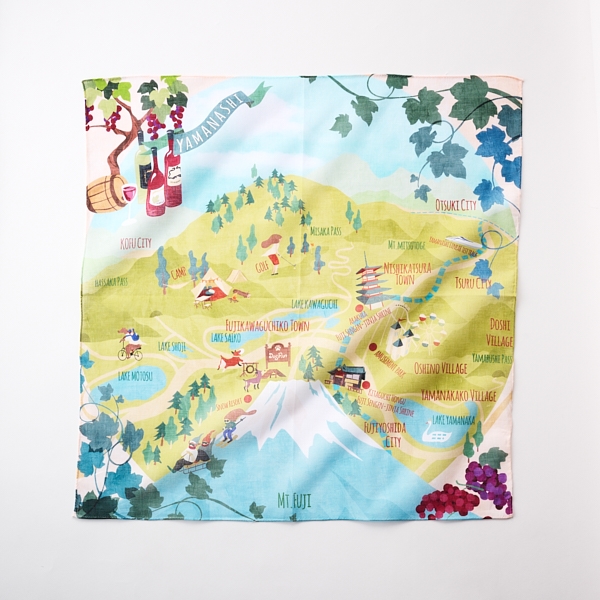 47 Japan Rediscovery ハンカチ 山梨 富士五湖