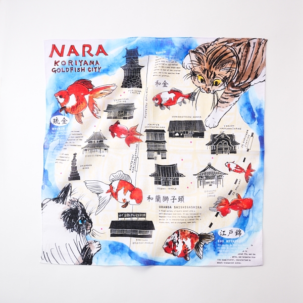 47 Japan Rediscovery ハンカチ 奈良 金魚: ファッション｜AKOMEYA TOKYO