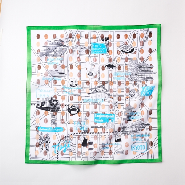 47 Japan Rediscovery ハンカチ 京都府 コーヒー