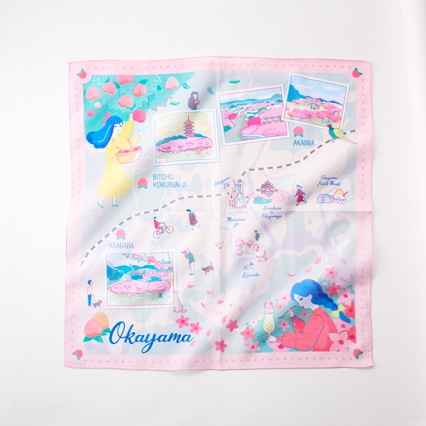47 Japan Rediscovery ハンカチ 岡山 白桃: ファッション｜AKOMEYA TOKYO