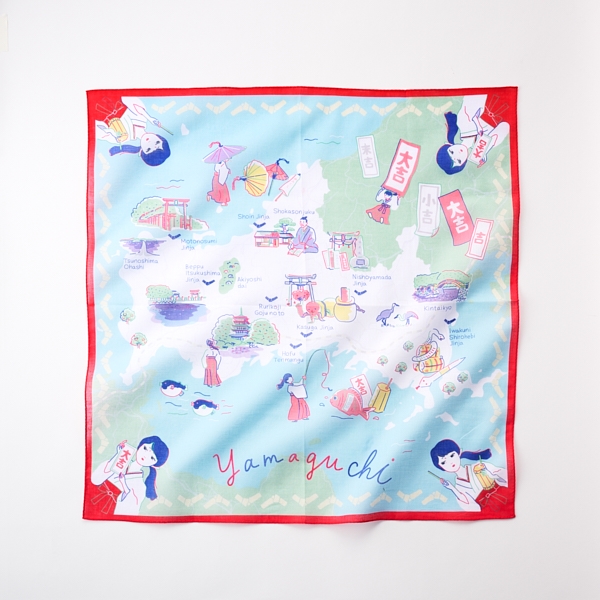 47 Japan Rediscovery ハンカチ 山口 おみくじ
