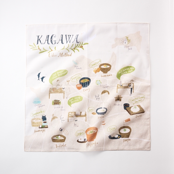 47 Japan Rediscovery ハンカチ 香川 うどん