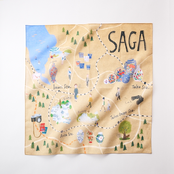 47 Japan Rediscovery ハンカチ 佐賀 磁器