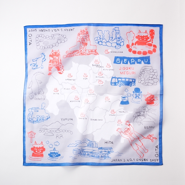 47 Japan Rediscovery ハンカチ 大分 温泉: ファッション｜AKOMEYA TOKYO