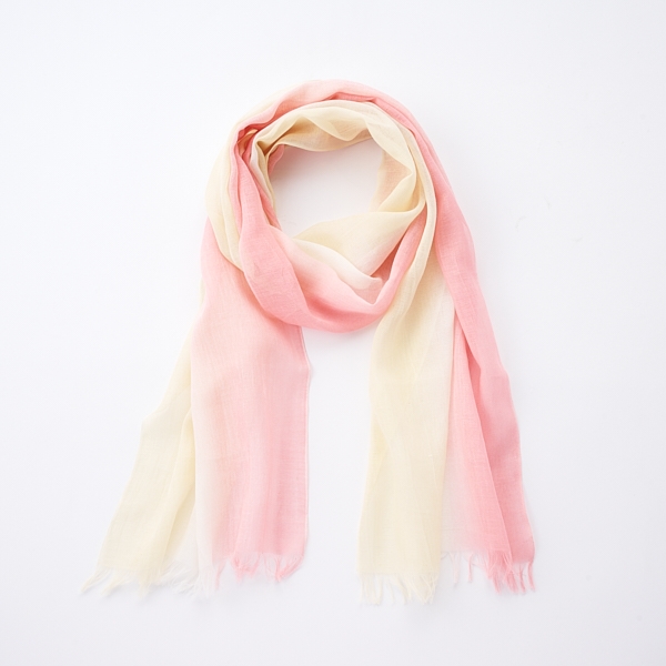 絹屋/ 軽くて柔らかいシルク混ストール　ざくろ×菜の花