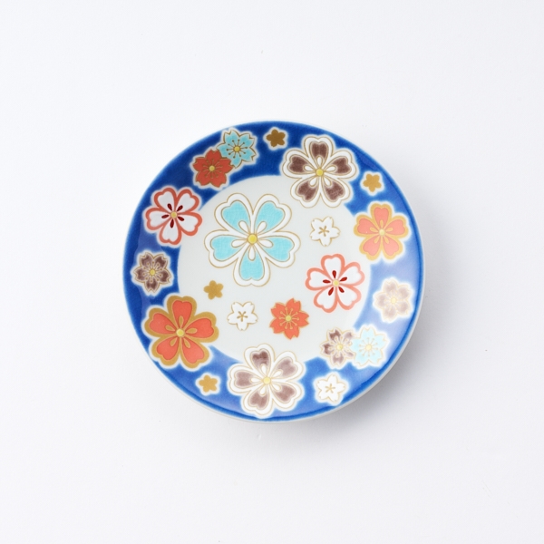 九谷焼 縁起小皿 桜模様