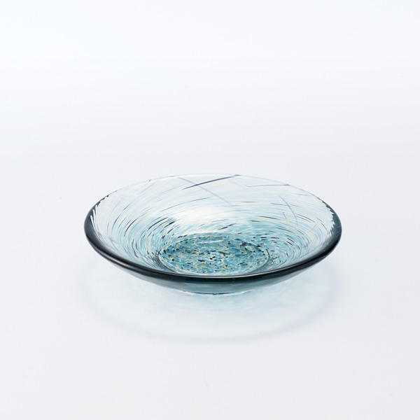 AKOMEYA TOKYO/ 津軽びいどろ ミニプレート 藍鼠