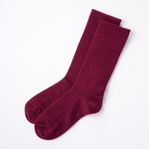 AKOMEYA TOKYO/ 絹屋　極・極暖　内側シルク靴下　二重編み　ワイン