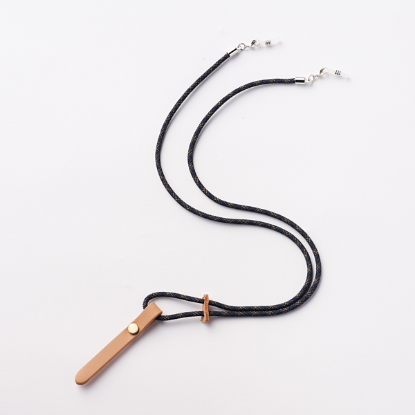 AKOMEYA TOKYO/ Nine Tailor Silk braid Code LeatherTop Black Navy Mix