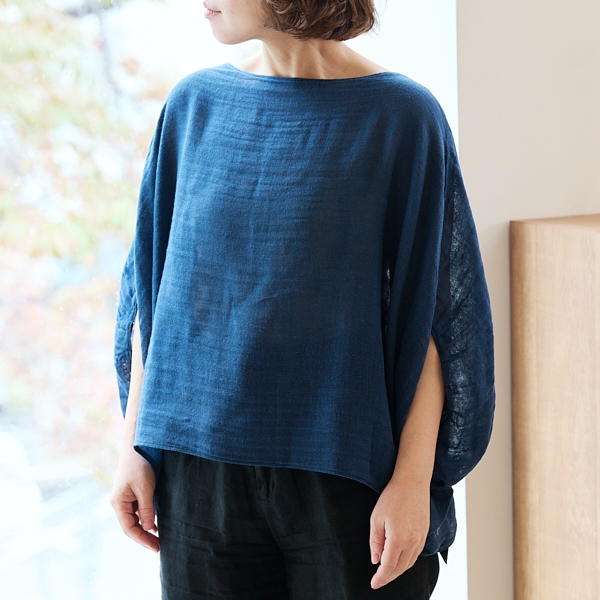 AKOMEYA TOKYO/ 風とおすワイドスモック　鉄紺